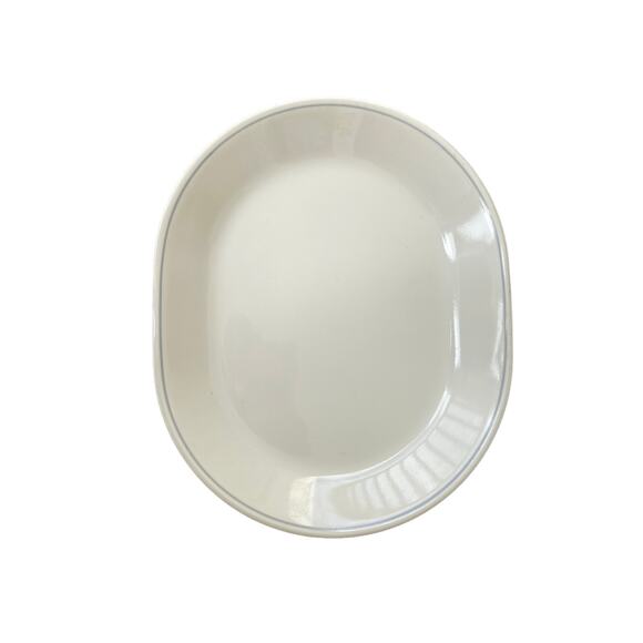 Vintage Corelle Rose 12" oval serving platter, Gray Band 1986-1994 Corning - Picture 1 of 5